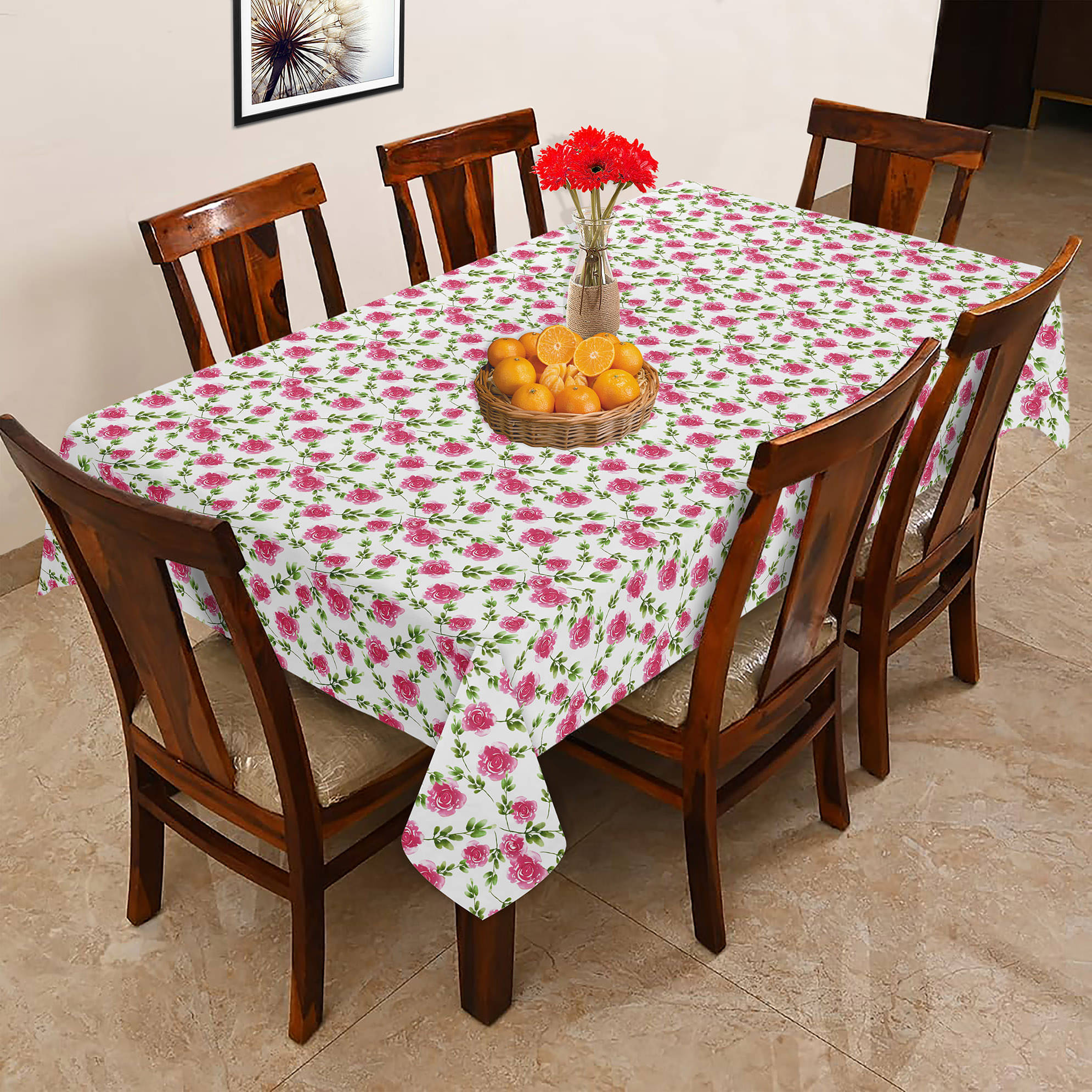 Oasis Hometex Printed Cotton 6 Seater Rectangle Table Cover ( 178 x 152 ) cm Pack of 1 Multi Oasis Hometex Printed Cotton 6 Seater Rectangle Table Cover ( 178 x 152 ) cm Pack of 1 Multi