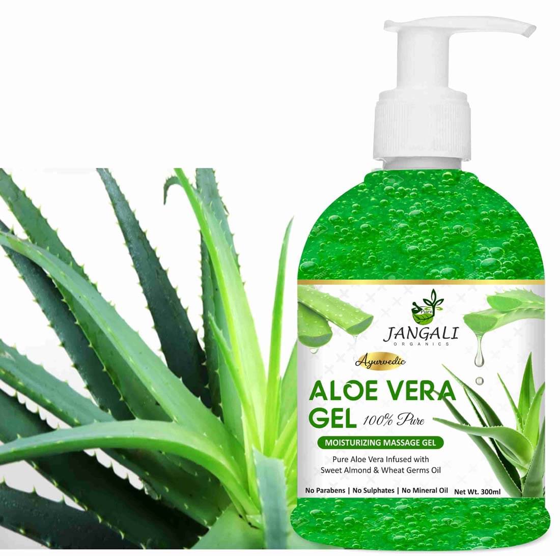 PURE Jangali ORGANICS Aloe Vera Gel For Skin Acne, Scars, Dark spots Face & Hair 300ML     			PURE Jangali ORGANICS Aloe Vera Gel For Skin Acne, Scars, Dark spots Face & Hair 300ML