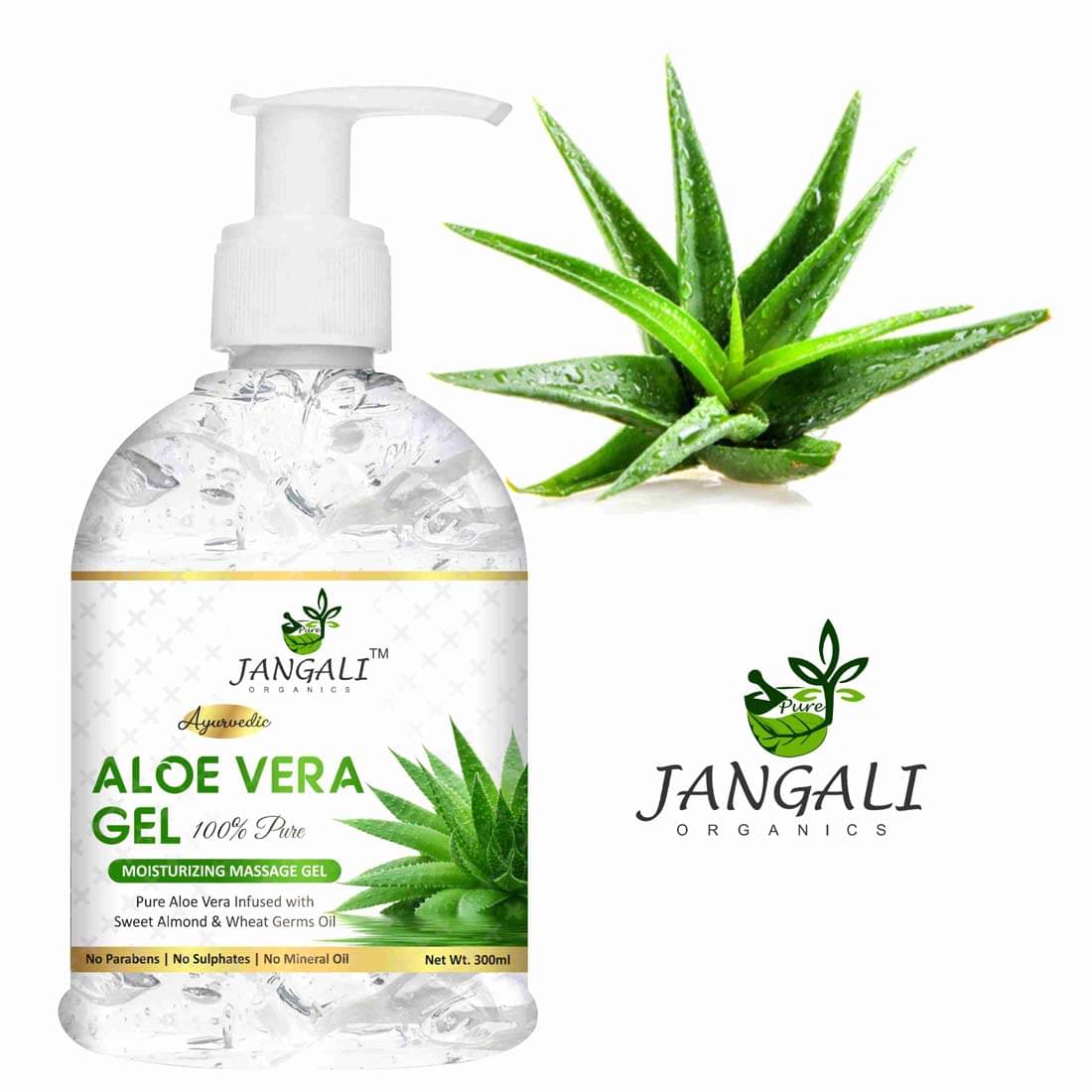     			PURE Jangali ORGANICS 100% PURE Aloe Vera Gel for Beautiful Face, Skin & Hair 300ML