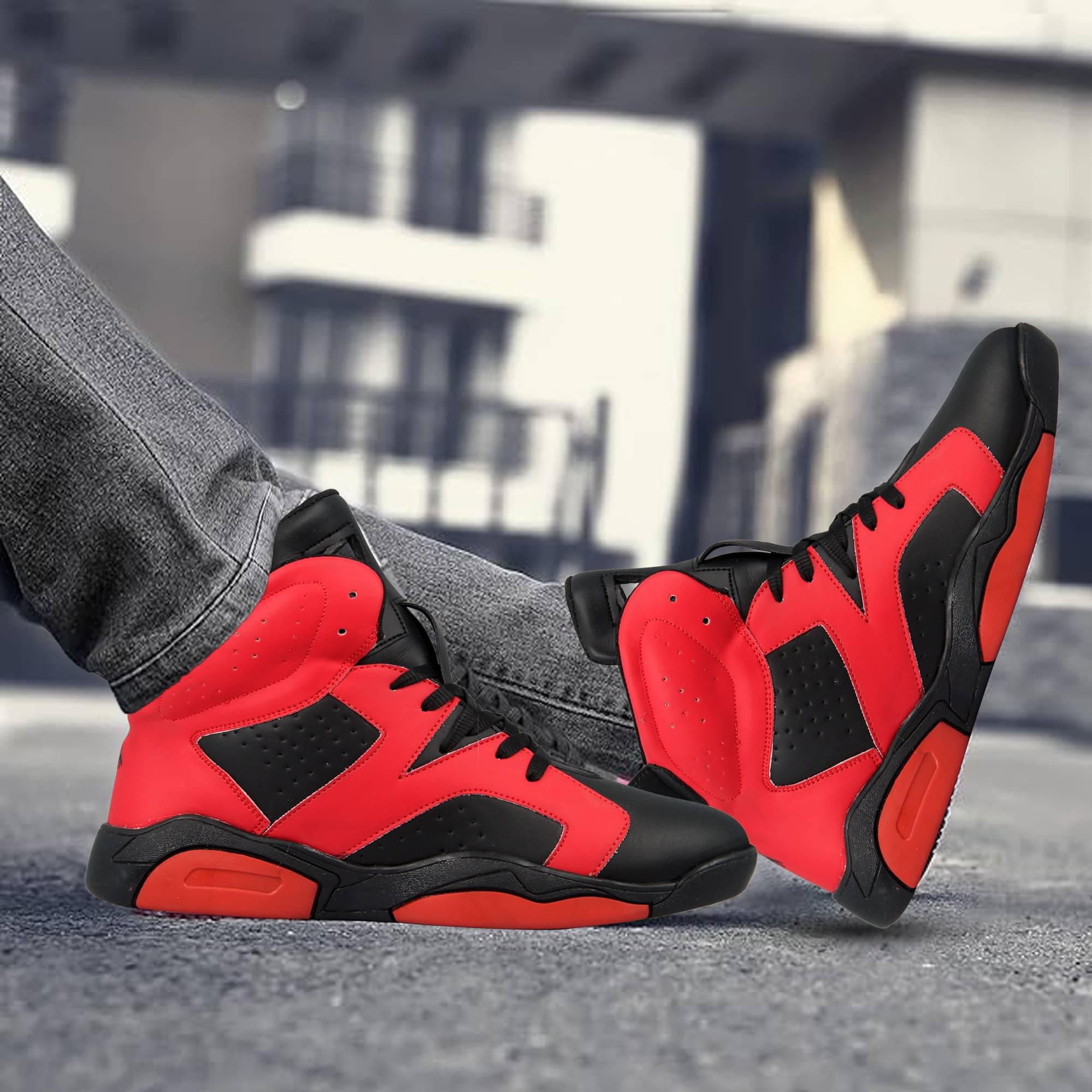     			RODOX Hi Ankle Streetwear Black Men's Sneakers