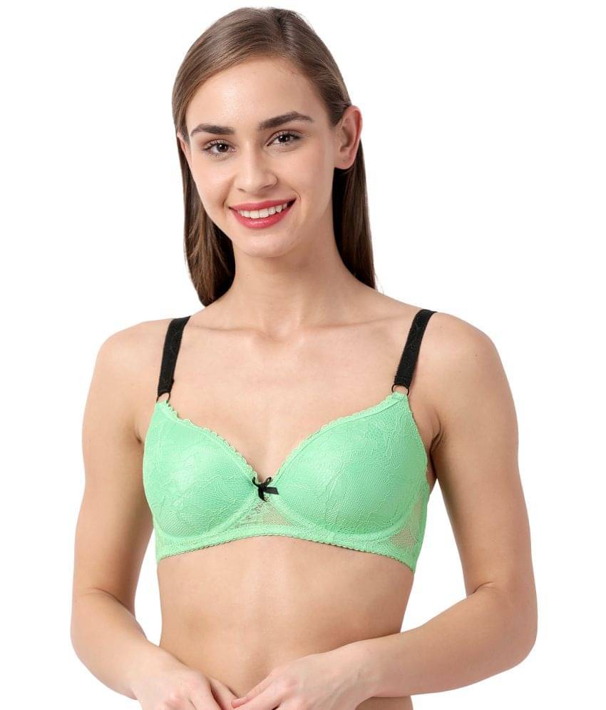     			Susie Lace Lightly Padded Women's T-Shirt Bra ( Lime Green )