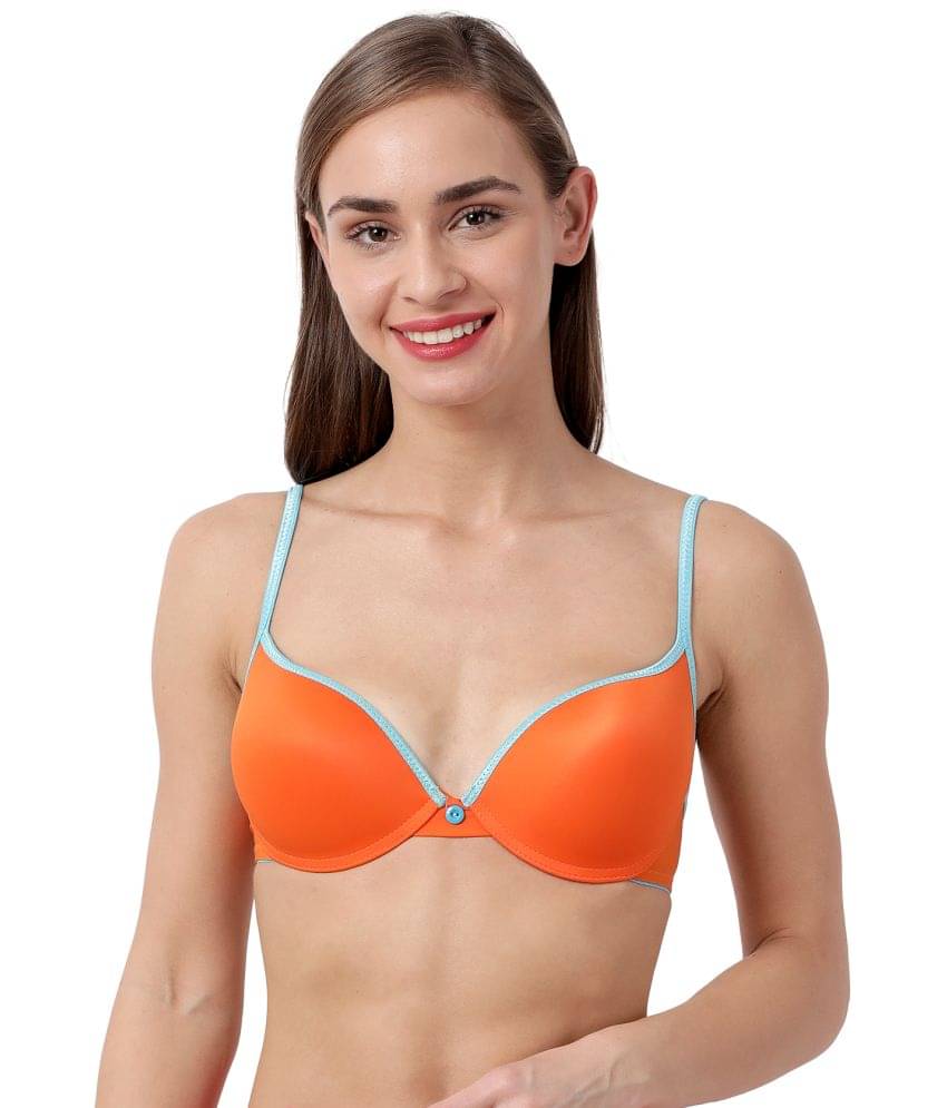    			Susie Nylon Lightly Padded Women's Push Up Bra ( Orange )
