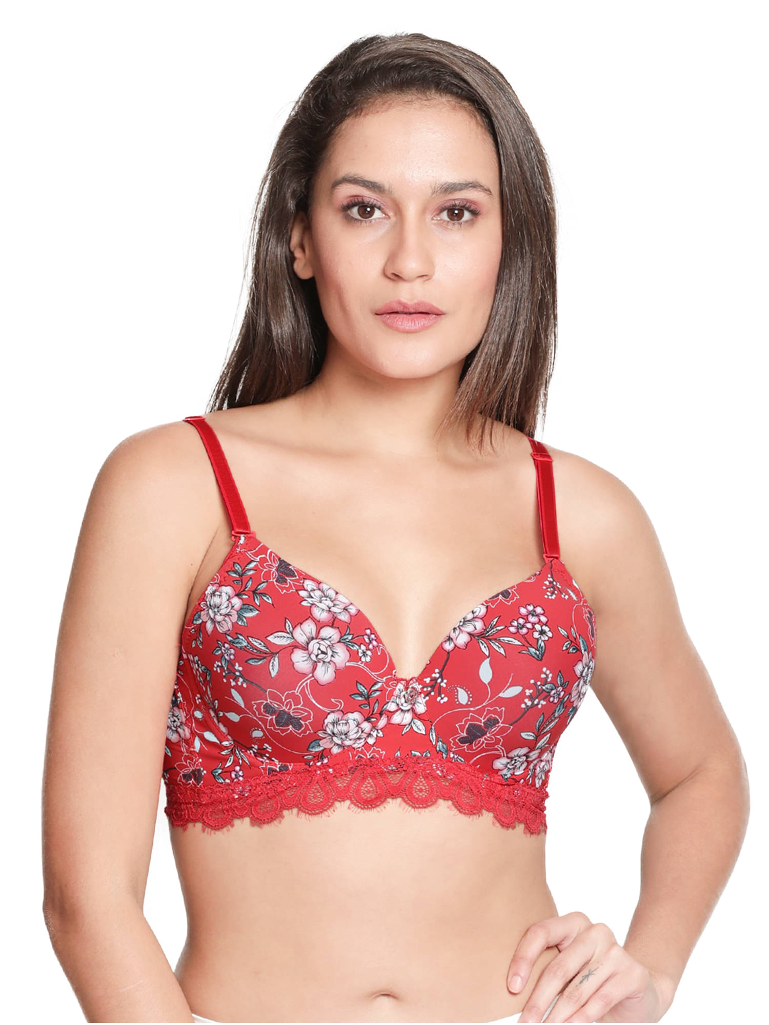 Susie Nylon Lightly Padded Women's T-Shirt Bra ( Red ) Susie Nylon Lightly Padded Women's T-Shirt Bra ( Red )