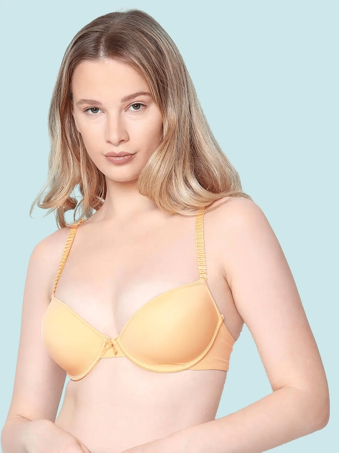     			Susie Nylon Lightly Padded Women's Push Up Bra ( Yellow )