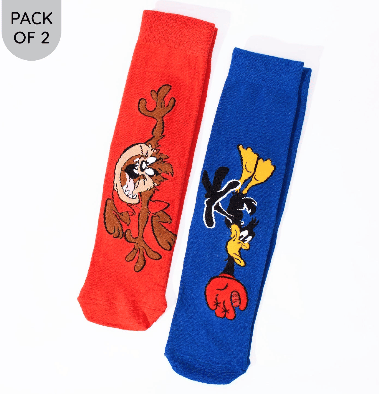 Thela Gaadi Cotton Men's Printed Multicolor Full Length Socks ( Pack of 2 ) - Socks | Buy online on ZillyBuy