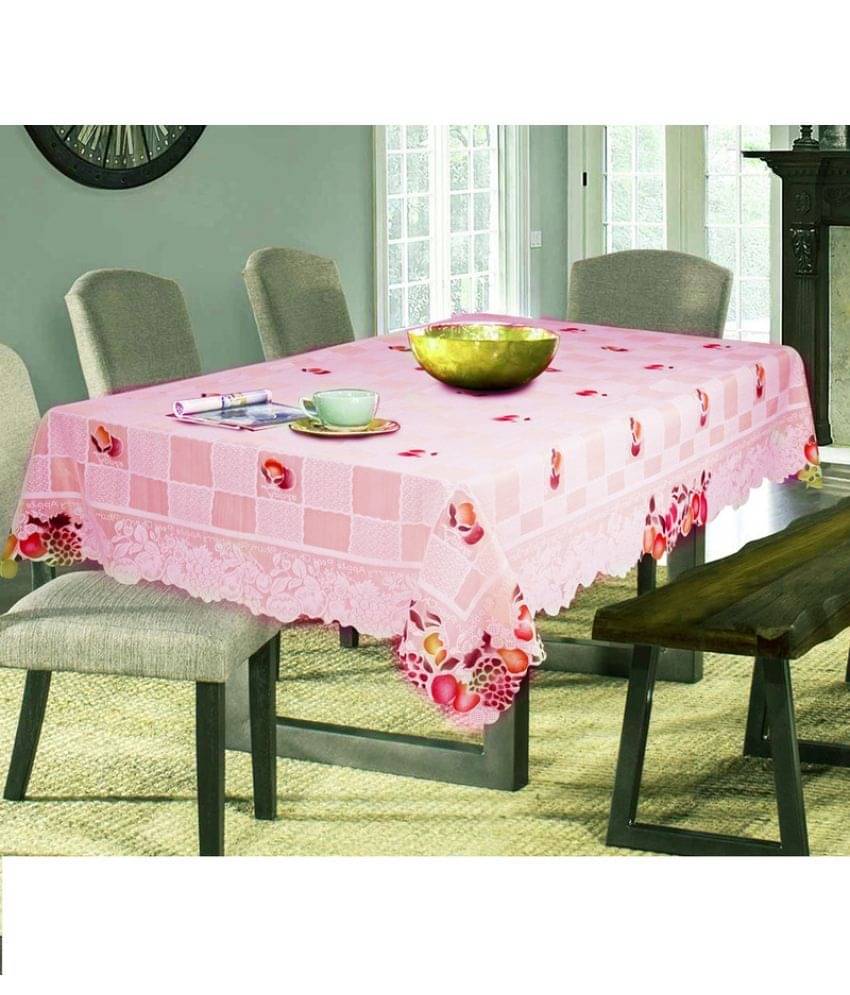 CASA FURNISHING Checks Polyester 6 Seater Rectangle Table Cover ( 228 x 152 ) cm Pack of 1 Pink CASA FURNISHING Checks Polyester 6 Seater Rectangle Table Cover ( 228 x 152 ) cm Pack of 1 Pink