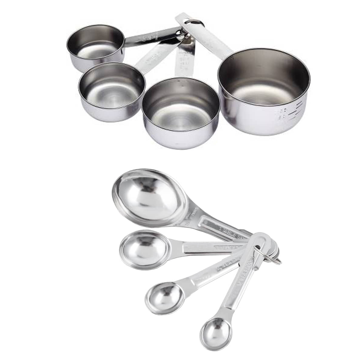 JISUN Stainless Steel Measuring Cups & Spoons Set ( Pack of 2 )