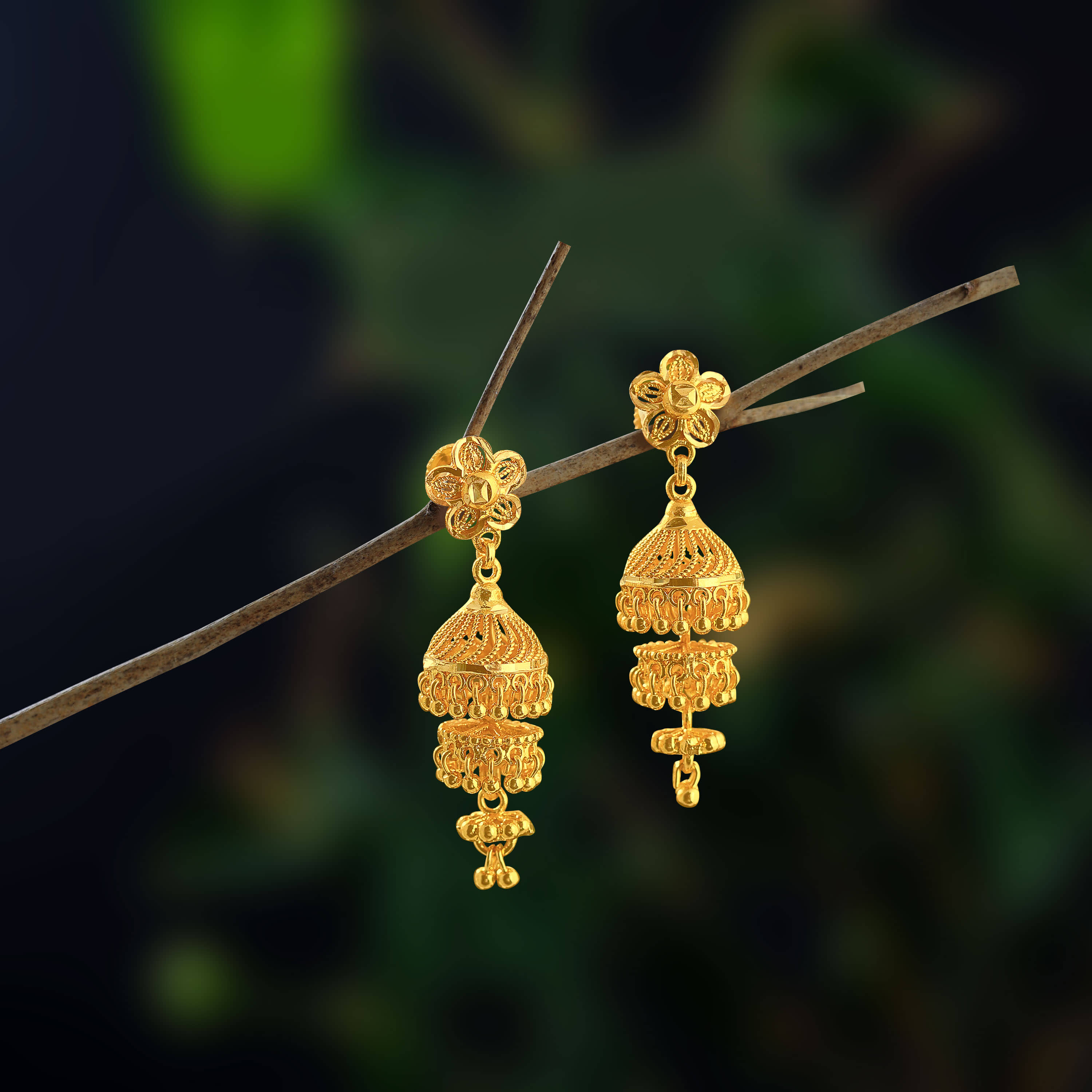 LUV FASHION Golden Jhumki Earrings ( Pack of 1 ) - Earrings | Buy online on ZillyBuy