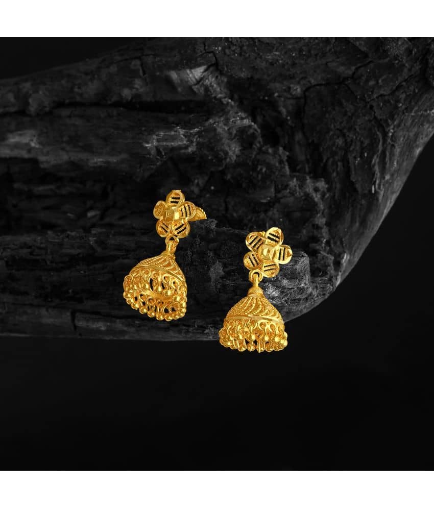 LUV FASHION Golden Jhumki Earrings ( Pack of 1 ) - Earrings | Buy online on ZillyBuy
