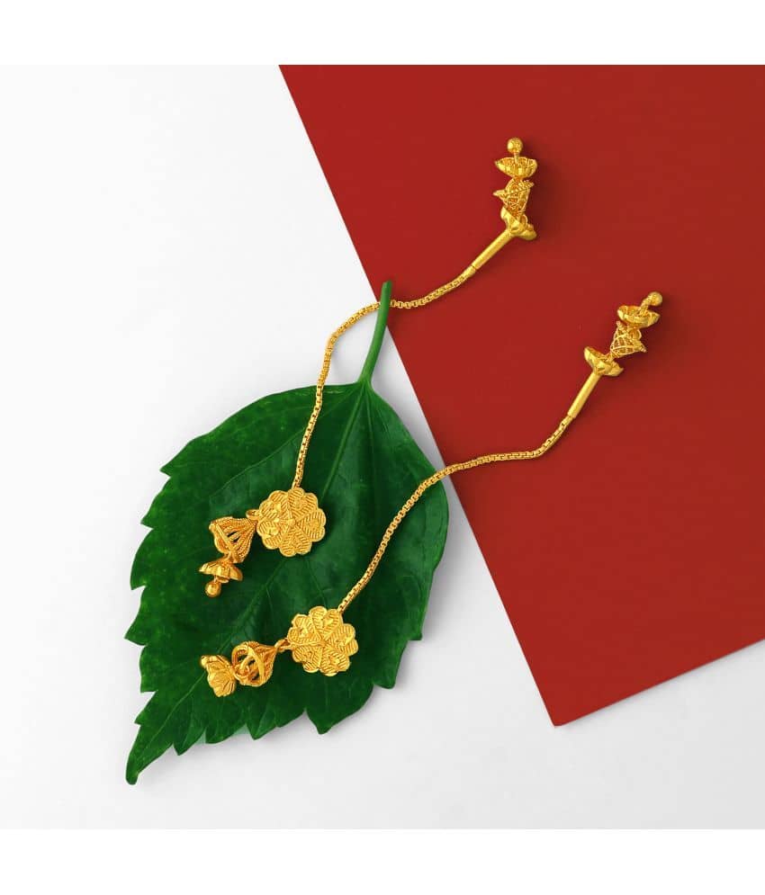 LUV FASHION Golden Jhumki Earrings ( Pack of 1 ) - Earrings | Buy online on ZillyBuy