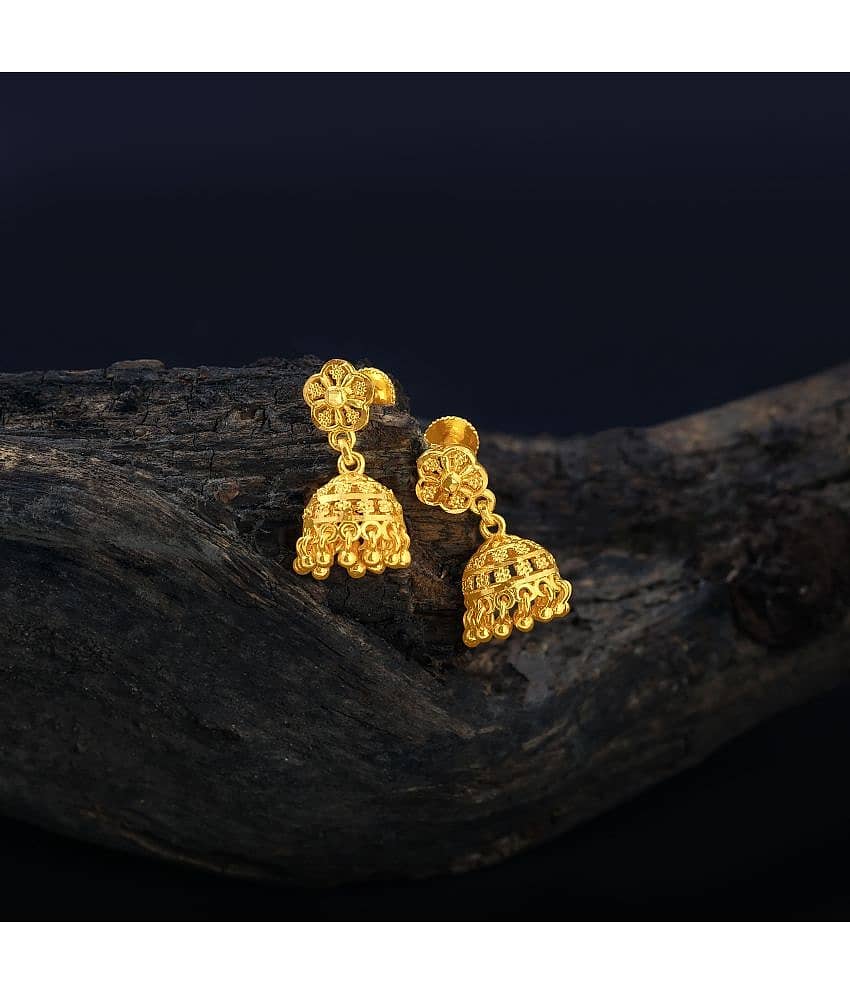 LUV FASHION Golden Jhumki Earrings ( Pack of 1 ) - Earrings | Buy online on ZillyBuy