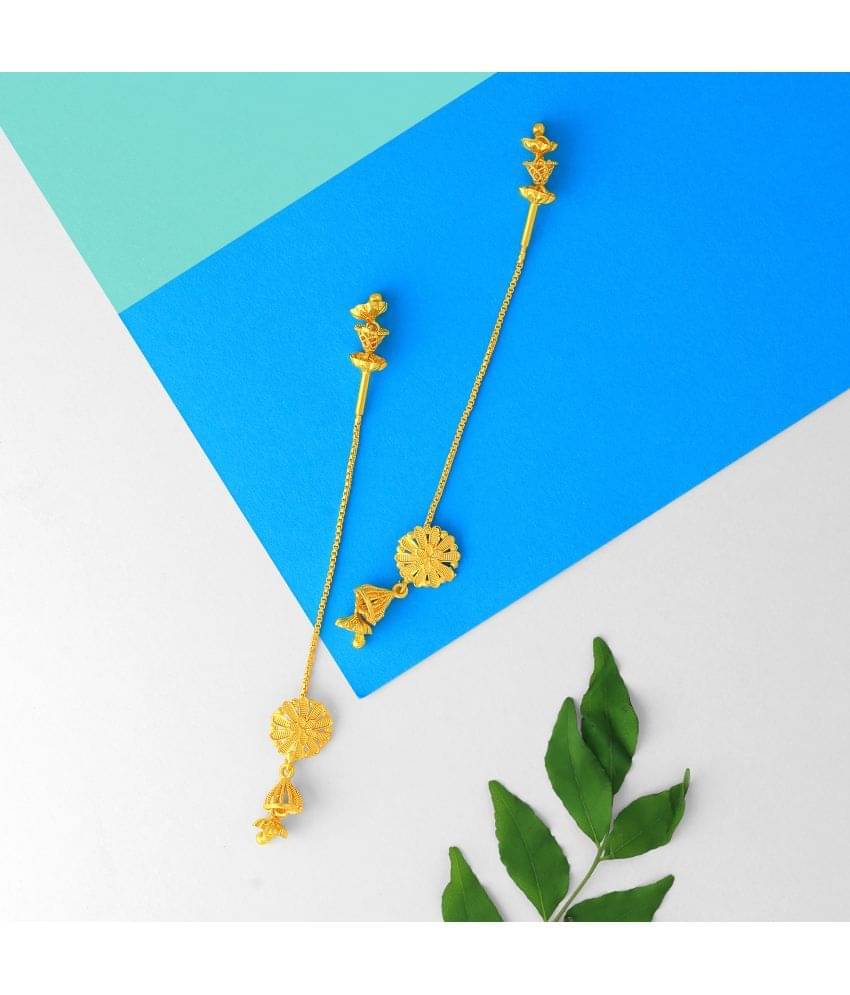 LUV FASHION Golden Jhumki Earrings ( Pack of 1 ) LUV FASHION Golden Jhumki Earrings ( Pack of 1 )