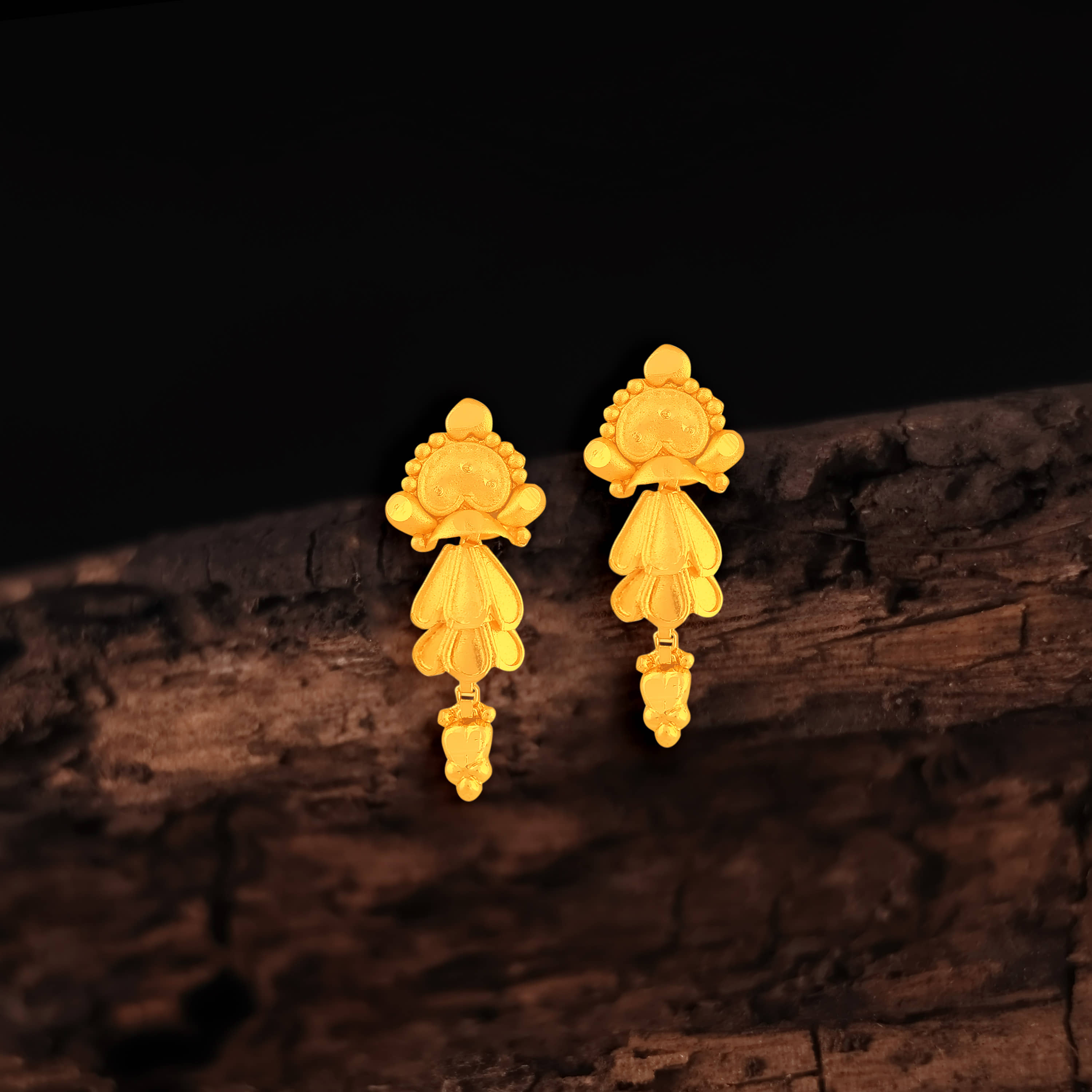 LUV FASHION Golden Jhumki Earrings ( Pack of 1 ) - Earrings | Buy online on ZillyBuy