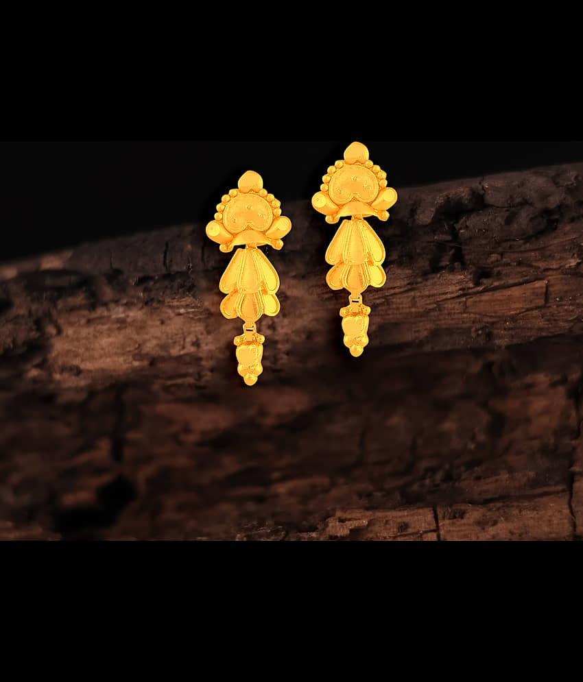 LUV FASHION Golden Jhumki Earrings ( Pack of 1 ) - Earrings | Buy online on ZillyBuy