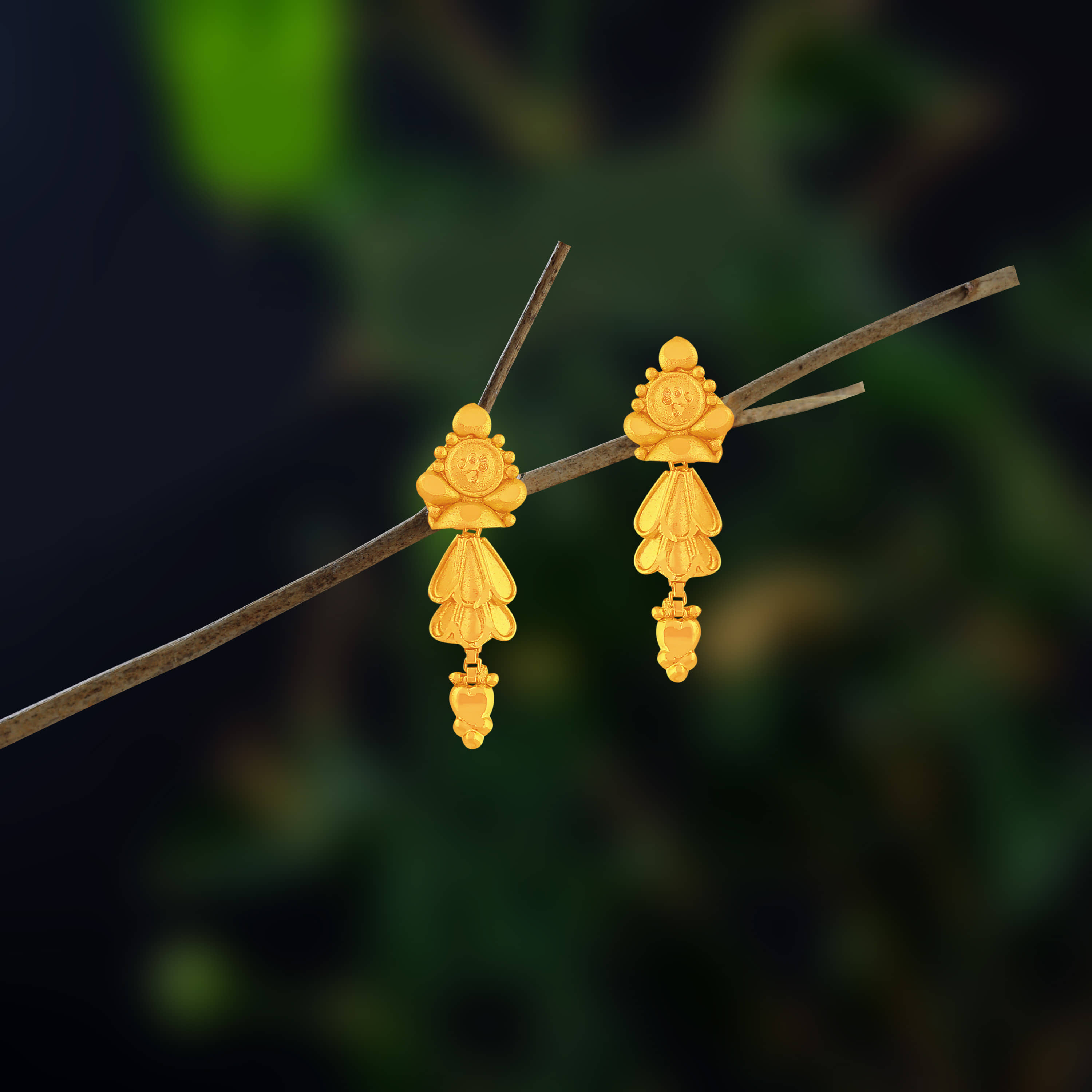 LUV FASHION Golden Jhumki Earrings ( Pack of 1 ) - Earrings | Buy online on ZillyBuy