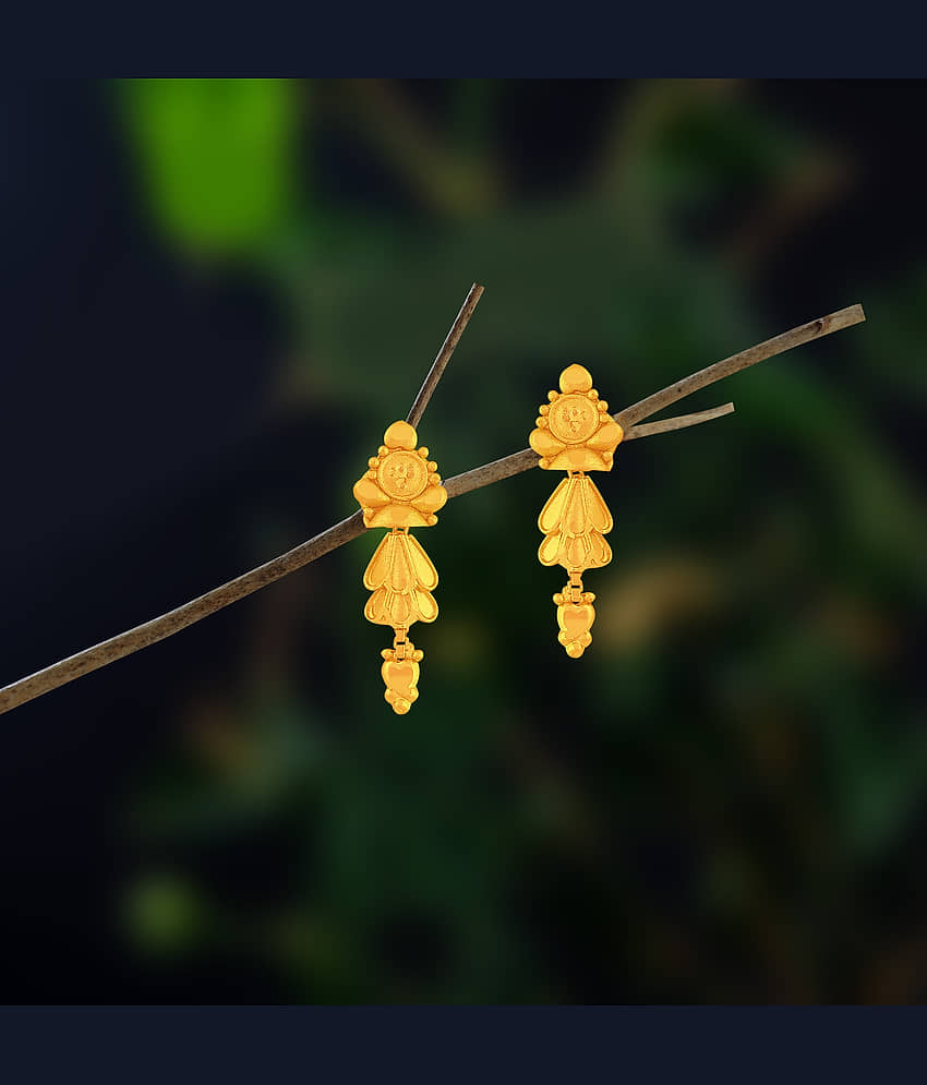 LUV FASHION Golden Jhumki Earrings ( Pack of 1 ) - Earrings | Buy online on ZillyBuy