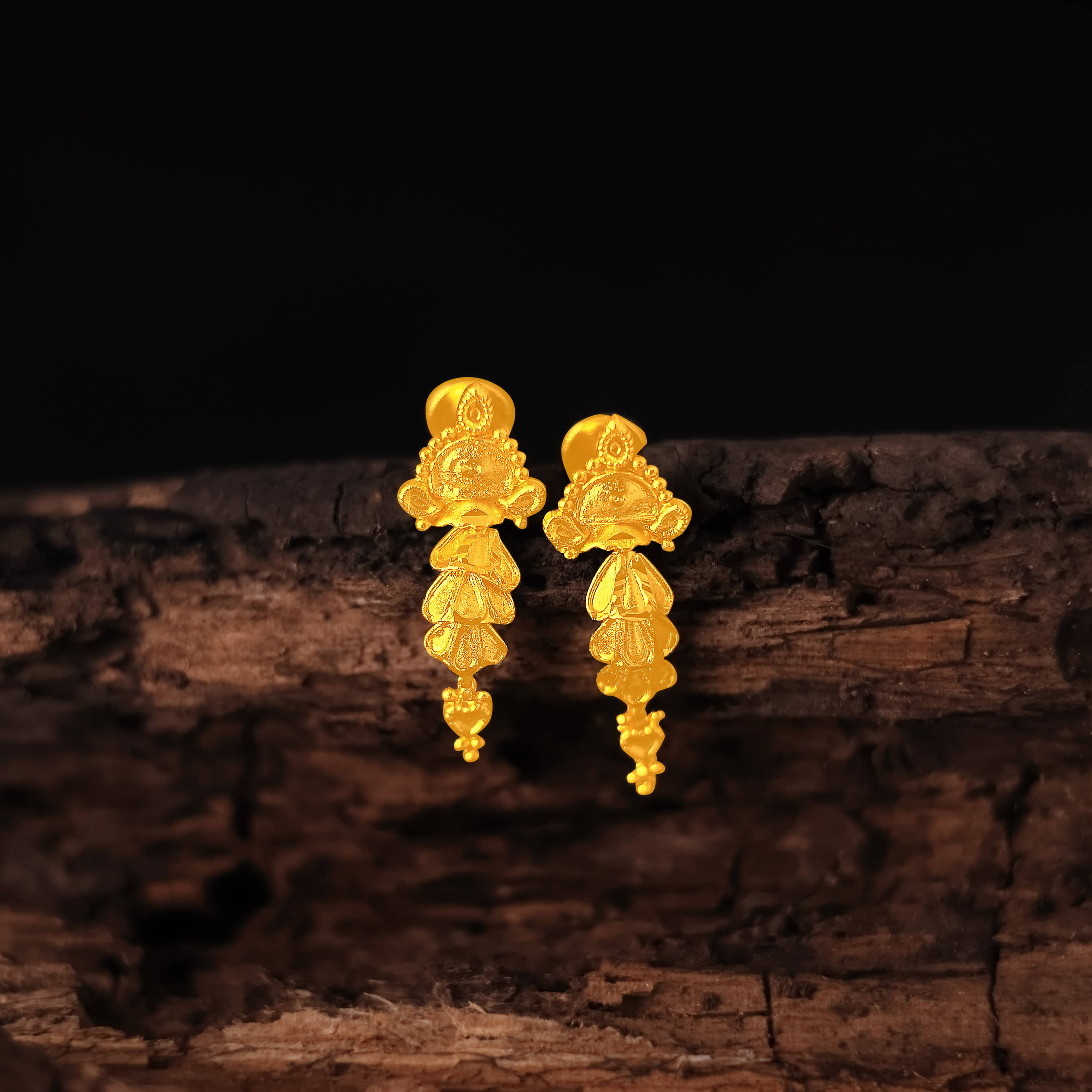 LUV FASHION Golden Jhumki Earrings ( Pack of 1 ) - Earrings | Buy online on ZillyBuy