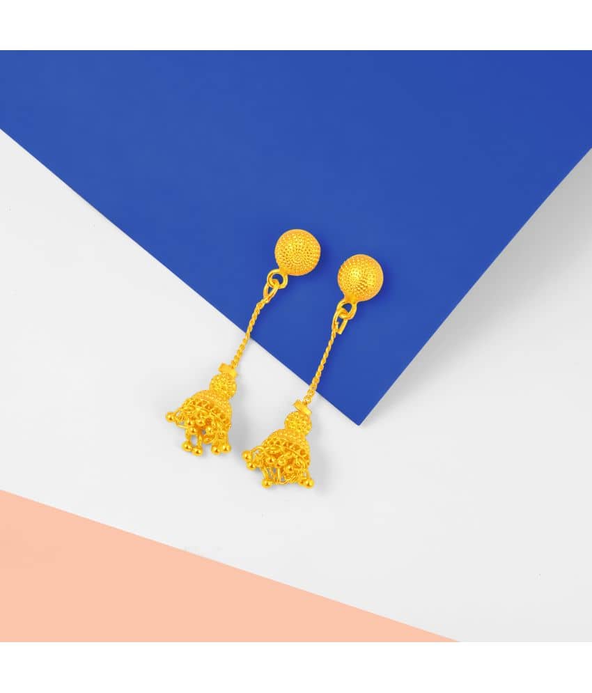 LUV FASHION Golden Jhumki Earrings ( Pack of 1 ) - Earrings | Buy online on ZillyBuy