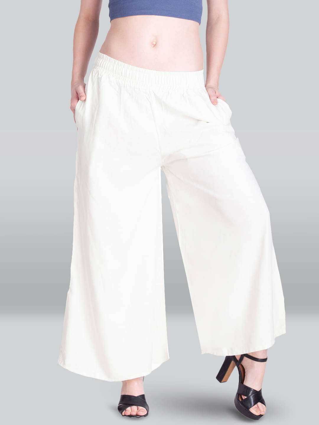     			LYRA - Off White Rayon Women's Palazzo ( Pack of 1 )