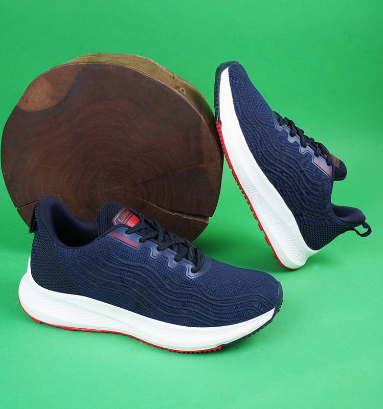     			Lakhani Aashirwad L-1404_Navy-Red Navy Men's Sports Running Shoes