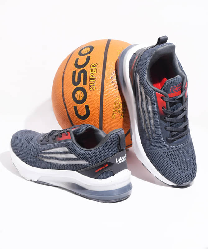     			Lakhani Aashirwad L-1405_Dark Grey-Red Gray Men's Sports Running Shoes