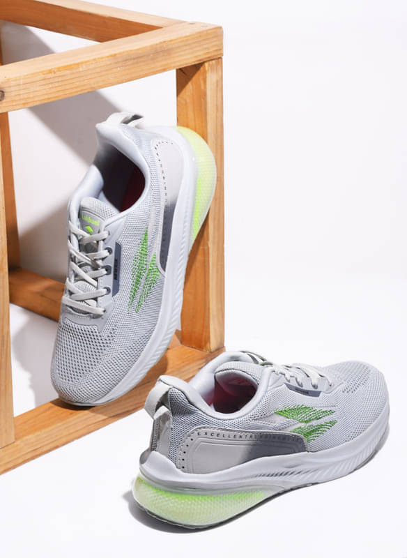     			Lakhani Aashirwad L-1407_L.Grey-P.Grn Gray Men's Sports Running Shoes