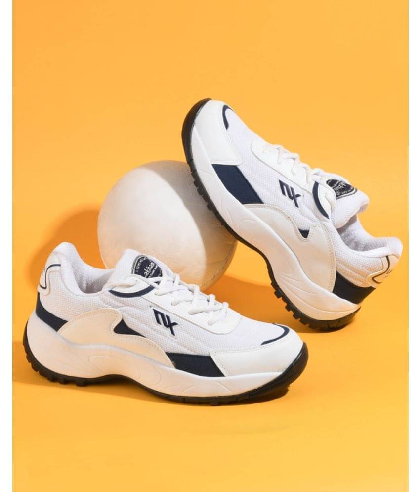     			Lakhani Aashirwad L-1604_White-Navy White Men's Sports Running Shoes