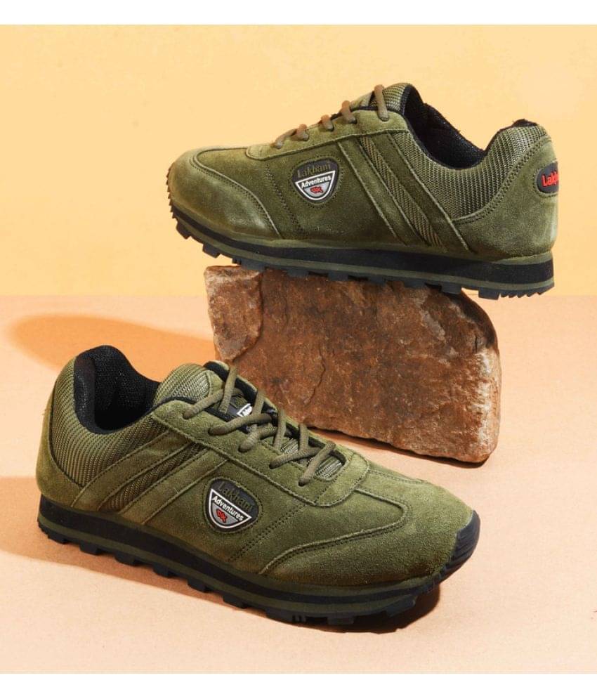     			Lakhani Aashirwad L-1717_Mehandi Green Men's Sports Running Shoes