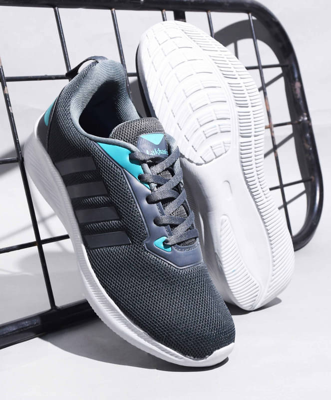     			Lakhani Aashirwad L-752_DGrey-C.Grn Gray Men's Sports Running Shoes