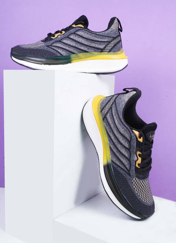     			Lakhani Aashirwad L-Flex-02_Black-Gold Gold Men's Sports Running Shoes
