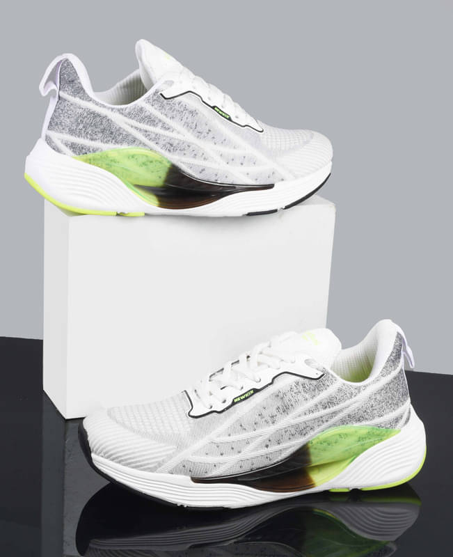    			Lakhani Aashirwad L-Weave-02_Wht-PGn White Men's Sports Running Shoes