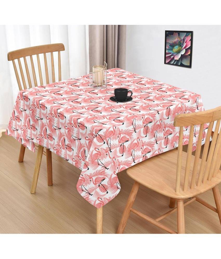     			Oasis Hometex Printed Cotton 2 Seater Square Table Cover ( 102 x 102 ) cm Pack of 1 Pink
