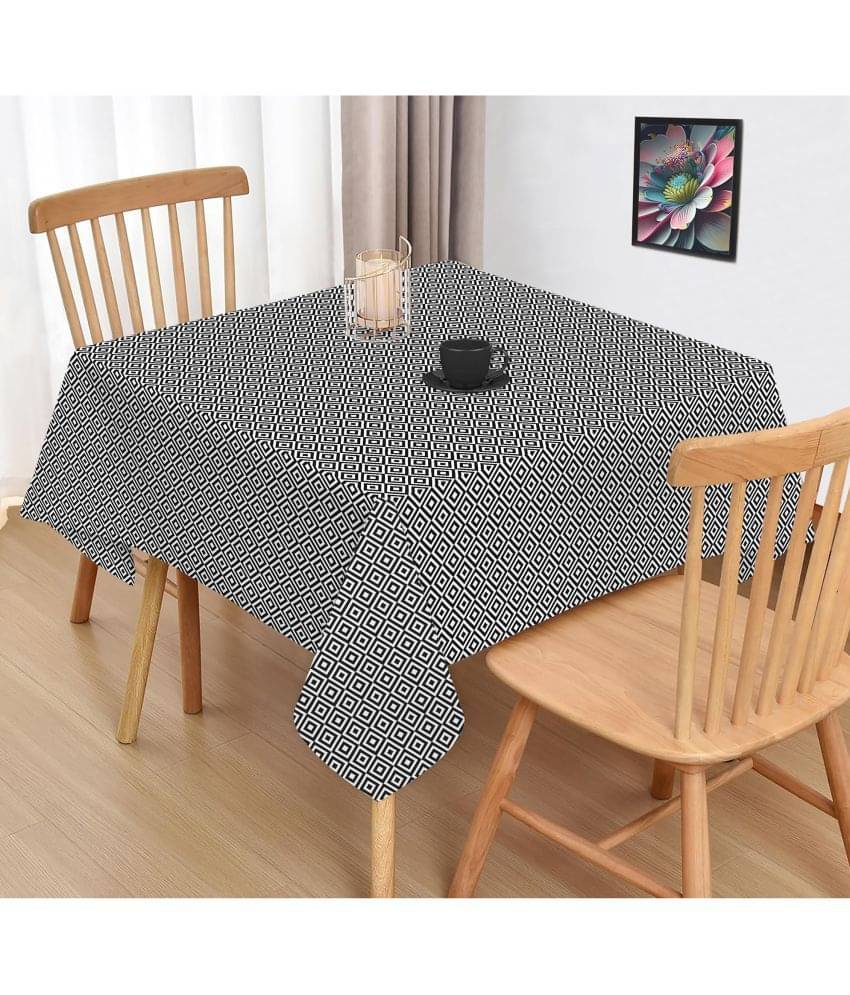 Oasis Hometex Printed Cotton 2 Seater Square Table Cover ( 102 x 102 ) cm Pack of 1 Black Oasis Hometex Printed Cotton 2 Seater Square Table Cover ( 102 x 102 ) cm Pack of 1 Black