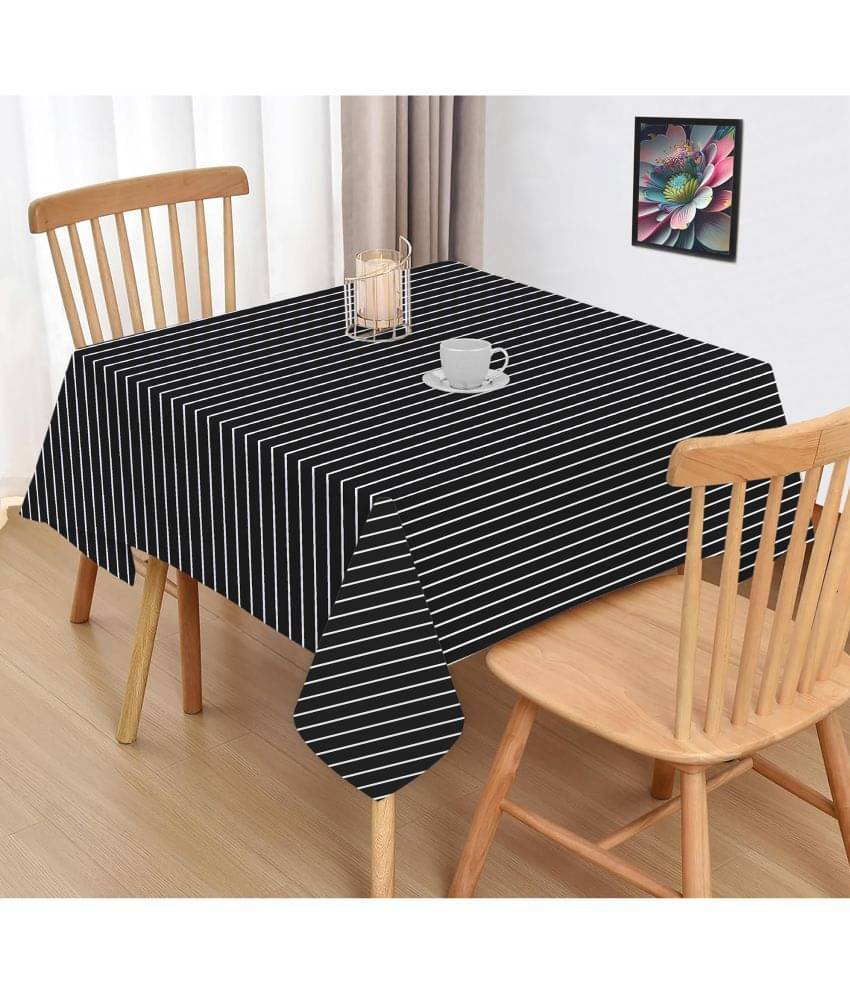 Oasis Hometex Striped Cotton 2 Seater Square Table Cover ( 102 x 102 ) cm Pack of 1 Black Oasis Hometex Striped Cotton 2 Seater Square Table Cover ( 102 x 102 ) cm Pack of 1 Black