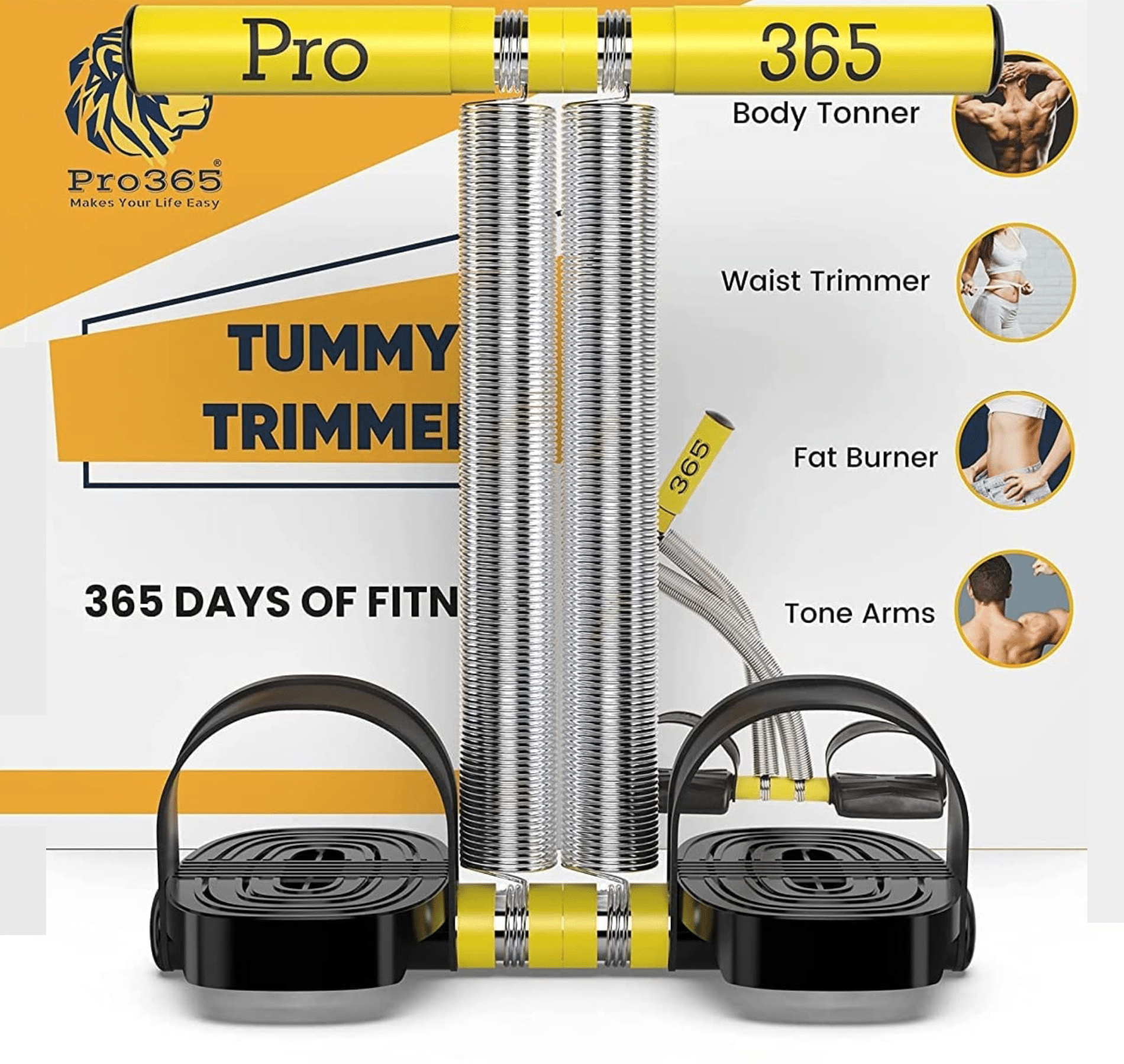    			PRO365 Double Spring Tummy Trimmer For Fat Burning & Weight loss Exercises Ab Exerciser