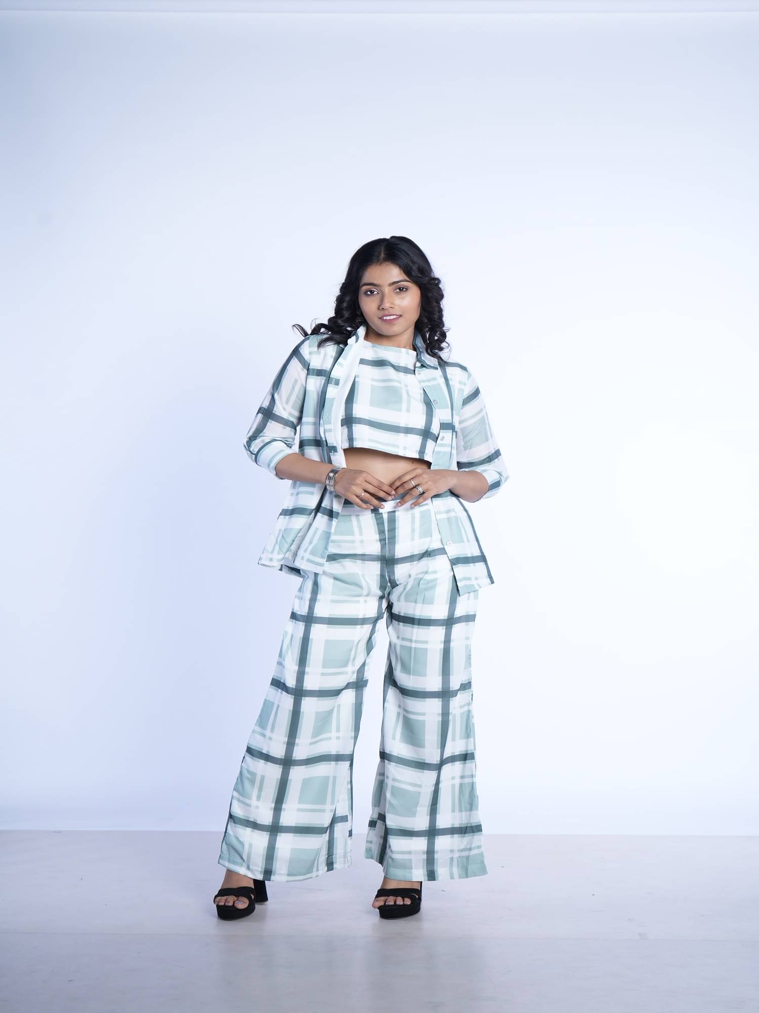     			Q WOMANS PRIDE Women Printed Top With Palazzos Co-Ord Set ( Multicolor )