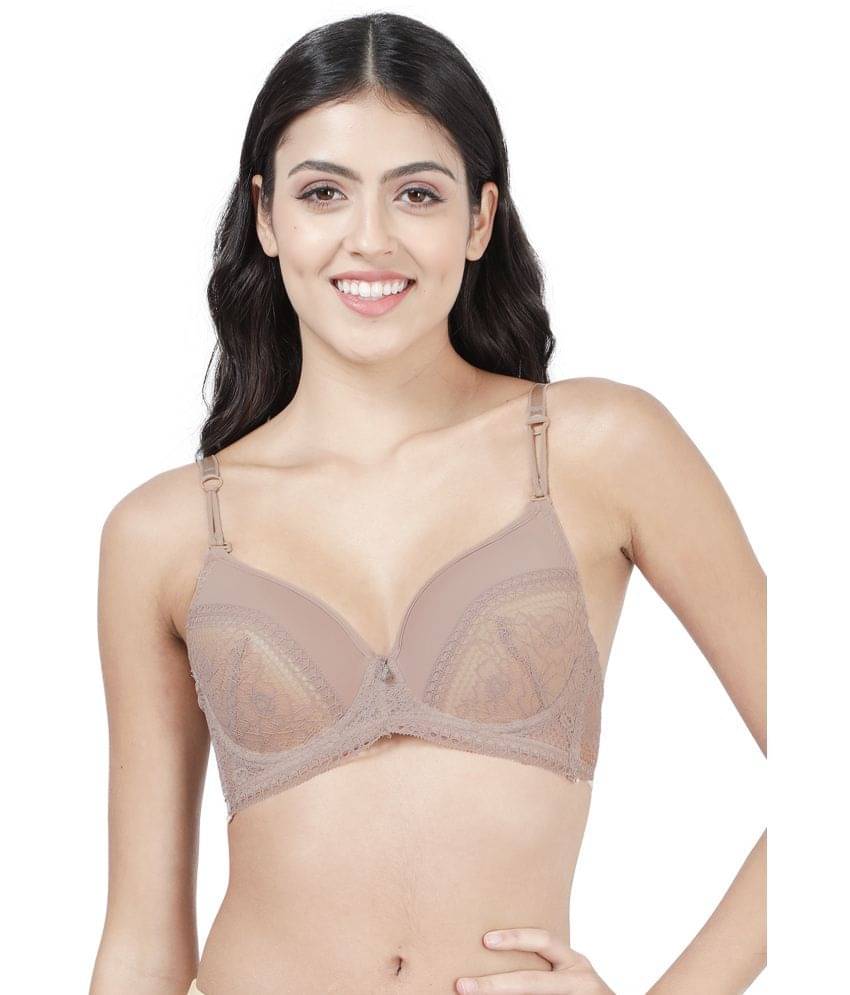 Susie Nylon Lightly Padded Women's T-Shirt Bra ( Beige )     			Susie Nylon Lightly Padded Women's T-Shirt Bra ( Beige )