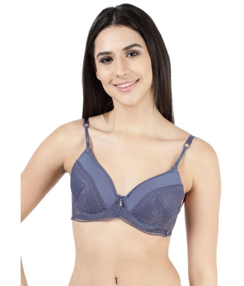Susie Nylon Lightly Padded Women's Everyday Bra ( Navy Blue ) Susie Nylon Lightly Padded Women's Everyday Bra ( Navy Blue )