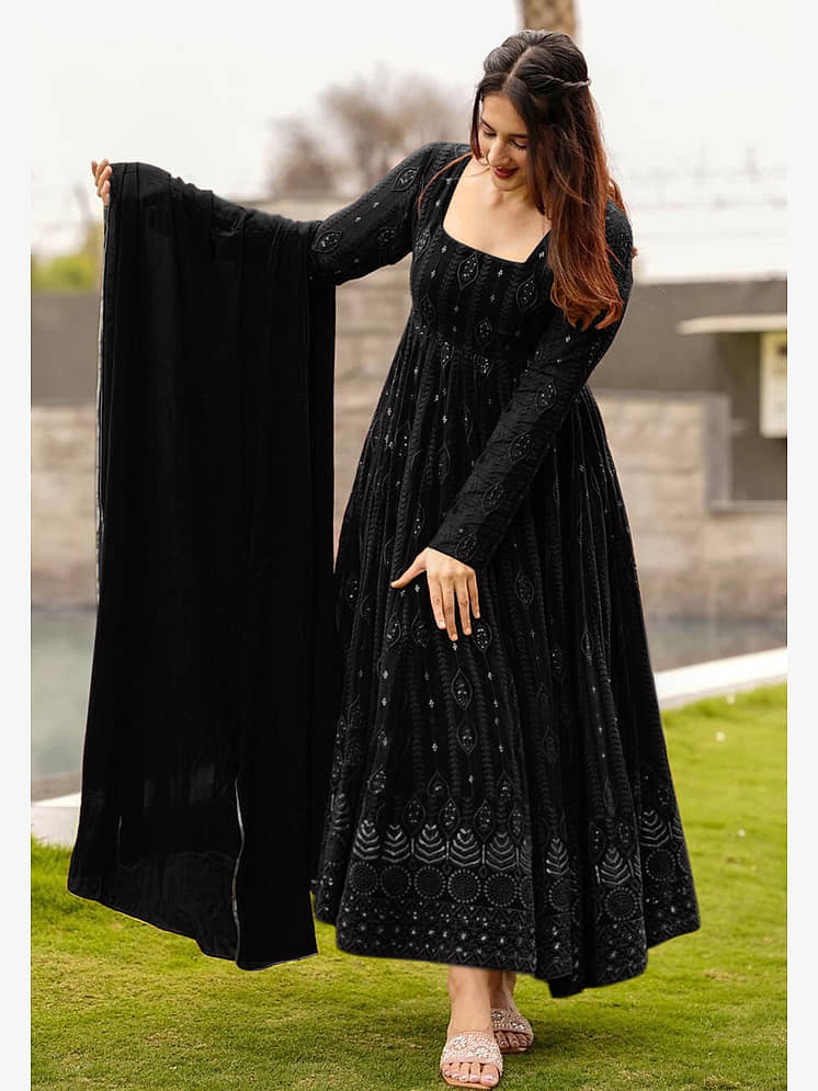 Womens Clothing Dresses On Snapdeal Women Dresses Black Net Gown