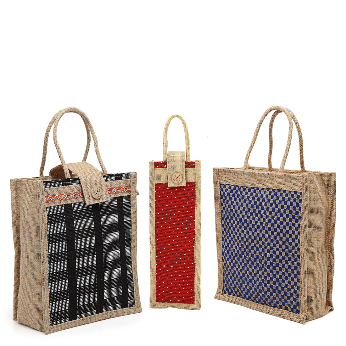 ENSAC Navy Blue Jute Lunch Bag Pack of 3 - Handbags | Buy online on ZillyBuy