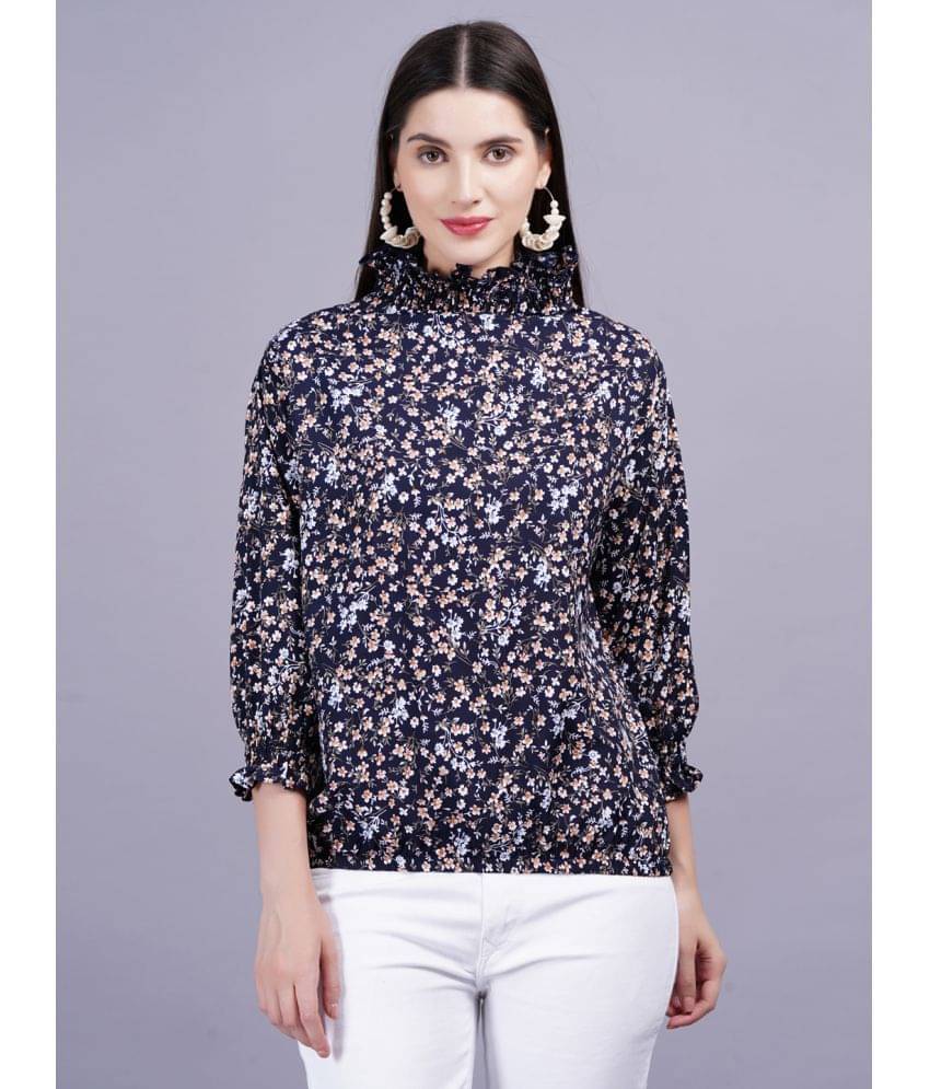 HIGHLIGHT FASHION EXPORT Women's Rayon Regular Top ( Blue )     			HIGHLIGHT FASHION EXPORT Women's Rayon Regular Top ( Blue )