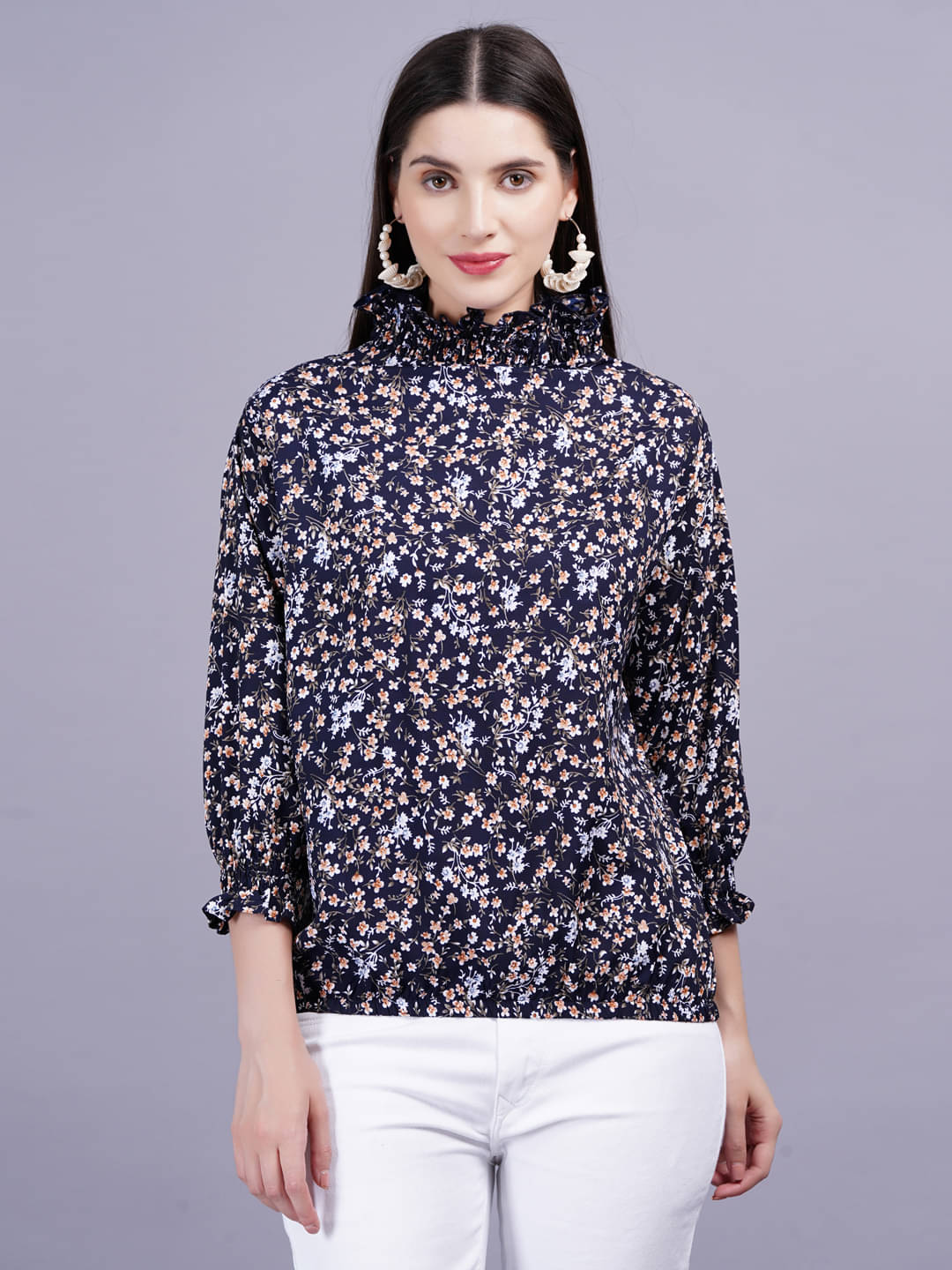 JC4U Women's Rayon Regular Top ( Blue ) JC4U Women's Rayon Regular Top ( Blue )