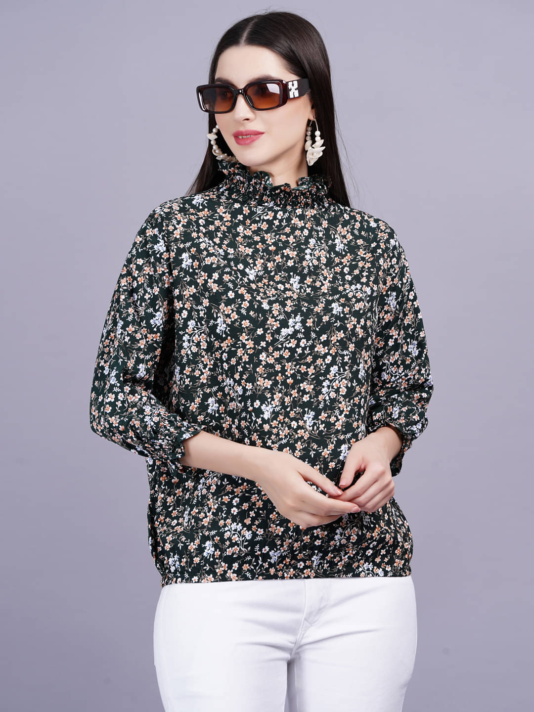 Jyoti Women's Rayon Regular Top ( Green ) Jyoti Women's Rayon Regular Top ( Green )