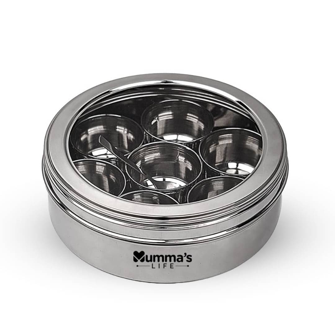     			Mumma's Life Steel Silver Spice Container ( Set of 1 )
