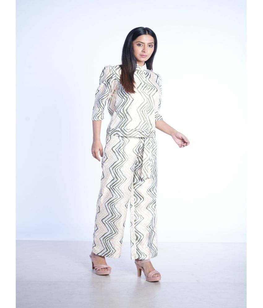 Q WOMANS PRIDE Women Printed Top With Palazzos Co-Ord Set ( Multicolor ) Q WOMANS PRIDE Women Printed Top With Palazzos Co-Ord Set ( Multicolor )