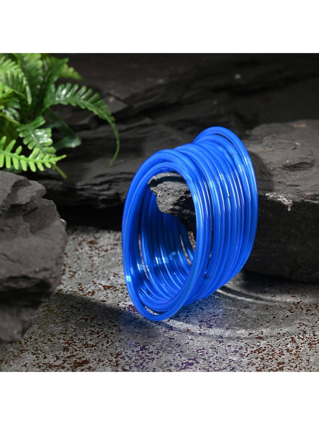 Somil Blue Bangle Set ( Pack of 12 )     			Somil Blue Bangle Set ( Pack of 12 )