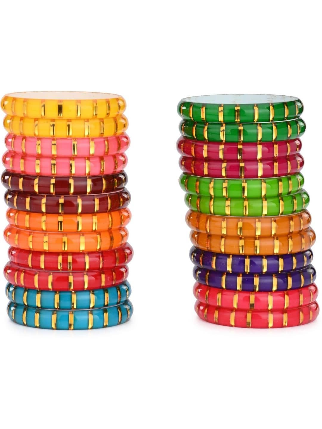 Somil Multicolor Bangle Set ( Pack of 24 ) - Bangles & Bracelets | Buy online on ZillyBuy