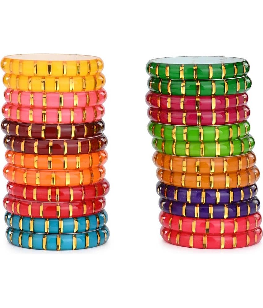 Somil Multicolor Bangle Set ( Pack of 24 ) - Bangles & Bracelets | Buy online on ZillyBuy