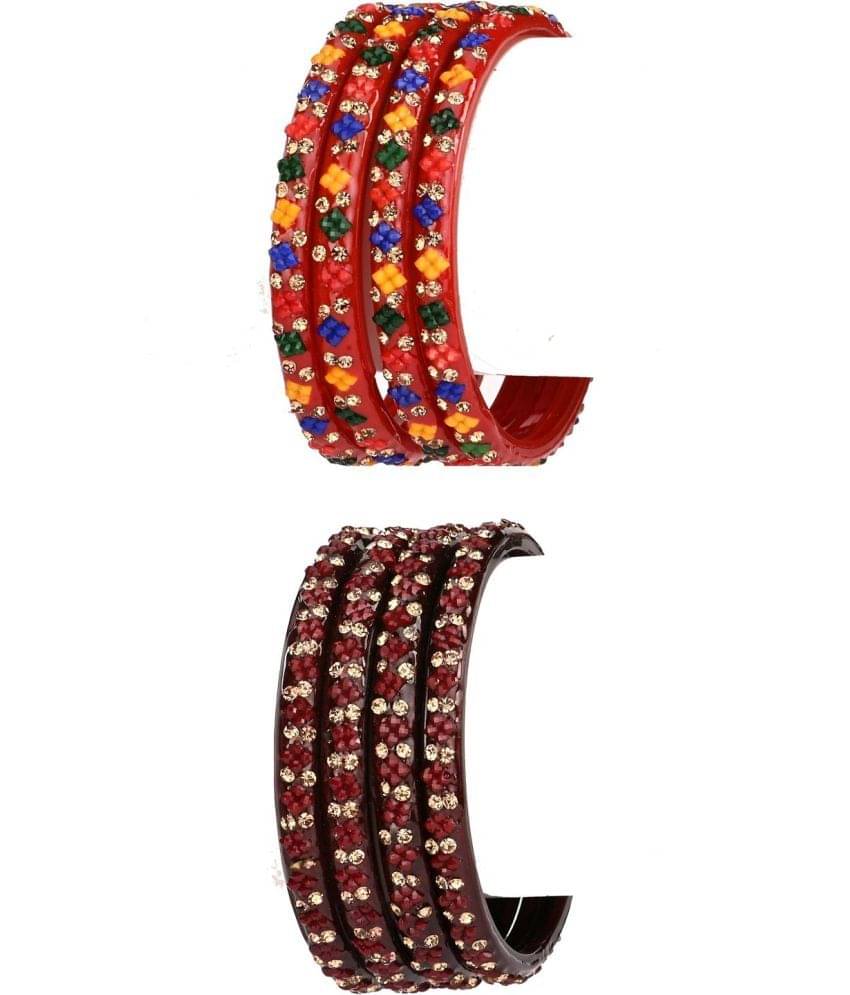     			Somil Multicolor Bangle Set ( Pack of 8 )