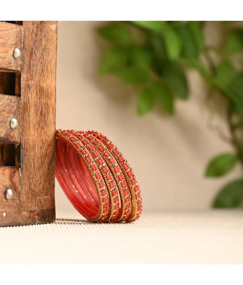 Somil Red Bangle Set ( Pack of 8 ) Somil Red Bangle Set ( Pack of 8 )